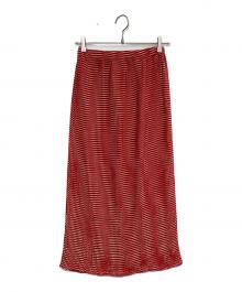 ISSEY MIYAKE（イッセイミヤケ）の古着「ドットプリーツスカート」｜レッド×ホワイト