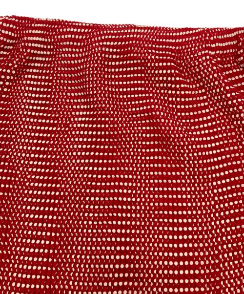 ISSEY MIYAKE（イッセイミヤケ）ISSEY MIYAKE (イッセイミヤケ) ドットプリーツスカート レッド×ホワイト サイズ:Sの古着・服飾アイテム