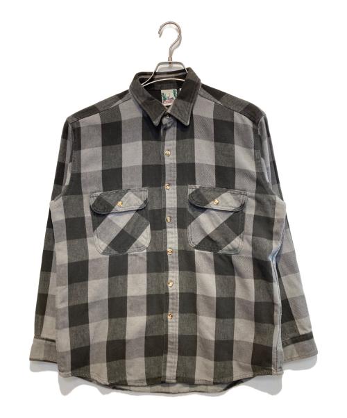 DEER CREEK（ディアークリーク）DEER CREEK (ディアークリーク) ［古着］ブロックチェックネルシャツ ブラック×グレー サイズ:Lの古着・服飾アイテム
