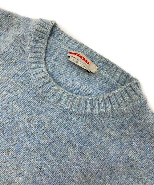 PRADA SPORTS（プラダスポーツ）PRADA SPORTS (プラダスポーツ) エルボーパッチニット ブルー サイズ:50の古着・服飾アイテム