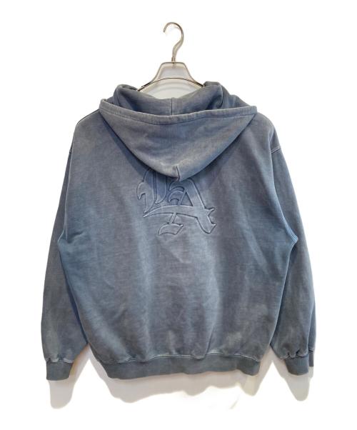 X-LARGE（エクストララージ）X-LARGE (エクストララージ) PIGMENT DYED EMBOSS LOGO ZIP HOODED SWEAT ブルー サイズ:XLの古着・服飾アイテム