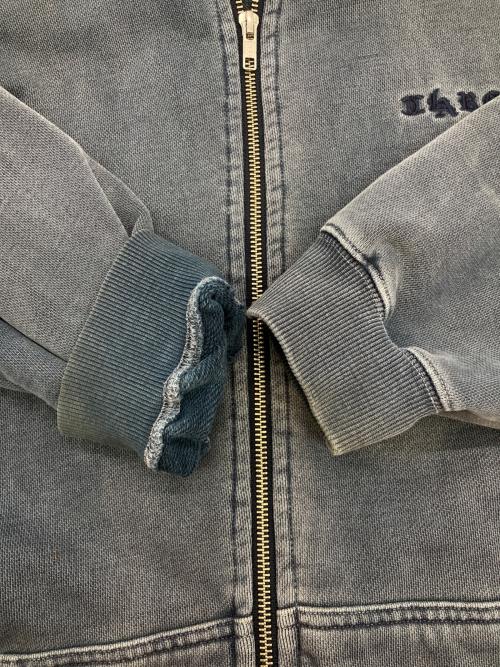 X-LARGE（エクストララージ）X-LARGE (エクストララージ) PIGMENT DYED EMBOSS LOGO ZIP HOODED SWEAT ブルー サイズ:XLの古着・服飾アイテム