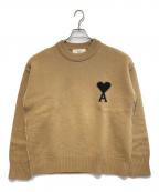 AMI Alexandre Mattiussiアミアレクサンドルマテュッシ）の古着「Ami De Coeur クルーネック セーター」｜ブラウン