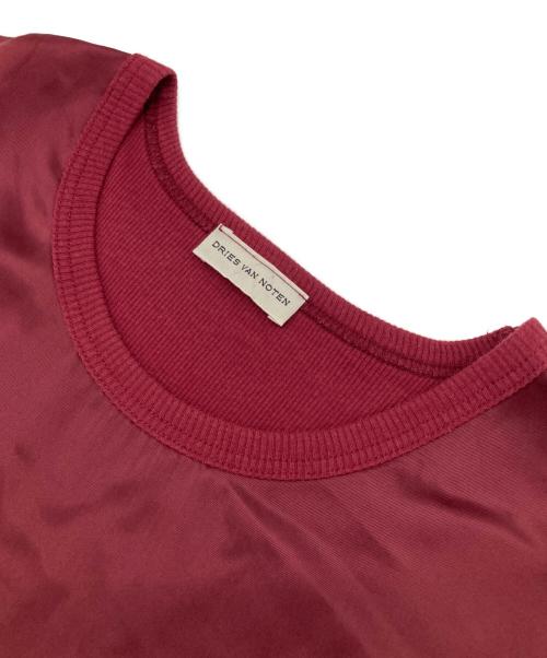 DRIES VAN NOTEN（ドリスヴァンノッテン）DRIES VAN NOTEN (ドリスヴァンノッテン) 異素材ドッキングカットソー レッド サイズ:不明の古着・服飾アイテム