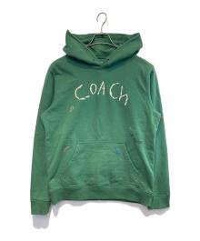 COACH（コーチ）の古着「Diary Script Hoodie」｜グリーン