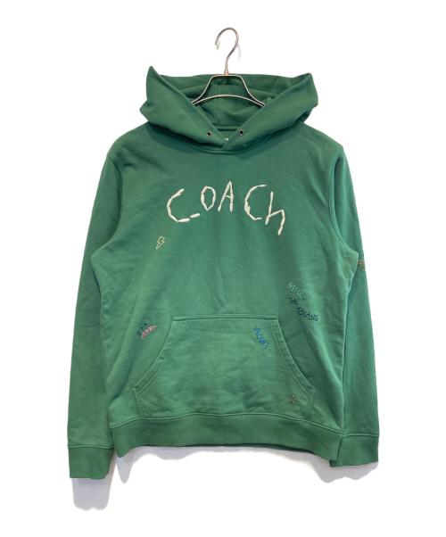COACH（コーチ）COACH (コーチ) Diary Script Hoodie グリーン サイズ:Mの古着・服飾アイテム