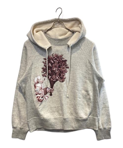 Fake As Flowers（フェイク アス フラワーズ）Fake As Flowers (フェイク アス フラワーズ) Raglan Sleeve Hoodie グレー サイズ:2の古着・服飾アイテム
