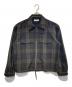 UNFIL（アンフィル）の古着「plaid wool gabardine full zip overshirt」｜ネイビー