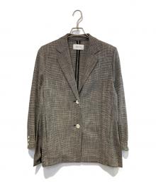 FRAY ID（フレイ アイディー）の古着「サイドベンツカラミシングルジャケット」｜ブラック×ホワイト