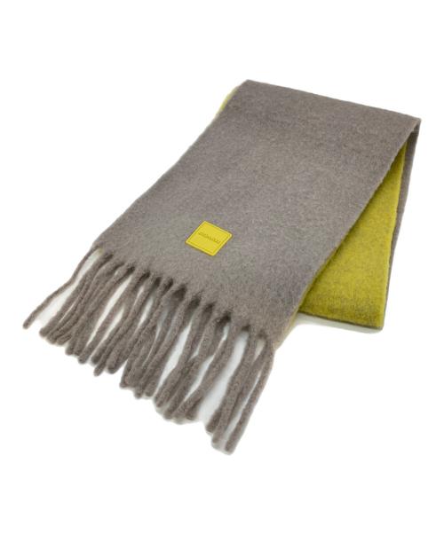 COACH（コーチ）COACH (コーチ) カラーブロック マフラー・ラバー パッチ ベージュ×イエローの古着・服飾アイテム