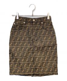 FENDI（フェンディ）の古着「ズッカ柄タイトスカート」｜ブラウン