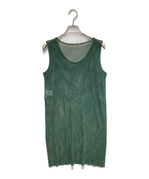 PLEATS PLEASE（プリーツプリーズ）PLEATS PLEASE (プリーツプリーズ) ノースリーブカットソー グリーン サイズ:3の古着・服飾アイテム