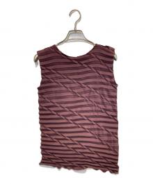 me ISSEY MIYAKE（ミーイッセイ ミヤケ）の古着「アコーディオンプリーツカットソー」｜ブラウン