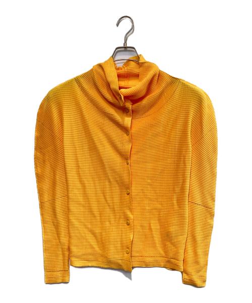 me ISSEY MIYAKE（ミーイッセイ ミヤケ）me ISSEY MIYAKE (ミーイッセイ ミヤケ) プリーツシャツ イエロー サイズ:FREEの古着・服飾アイテム