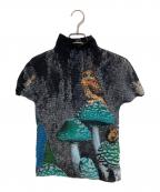 me ISSEY MIYAKEミーイッセイ ミヤケ）の古着「アニマル柄プリーツカットソー」｜ブラック