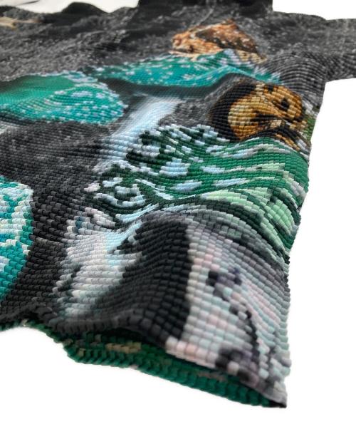 me ISSEY MIYAKE（ミーイッセイ ミヤケ）me ISSEY MIYAKE (ミーイッセイ ミヤケ) アニマル柄プリーツカットソー ブラック サイズ:-の古着・服飾アイテム