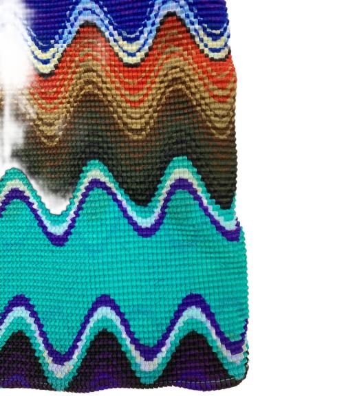 me ISSEY MIYAKE（ミーイッセイ ミヤケ）me ISSEY MIYAKE (ミーイッセイ ミヤケ) ノースリーブプリーツカットソー ブルー×グリーン サイズ:FREEの古着・服飾アイテム