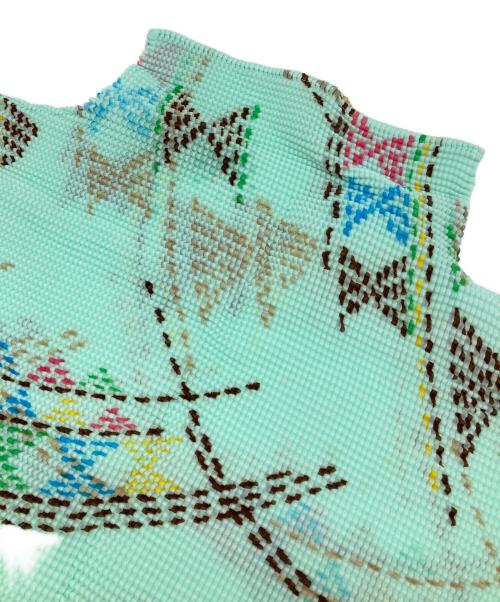 me ISSEY MIYAKE（ミーイッセイ ミヤケ）me ISSEY MIYAKE (ミーイッセイ ミヤケ) プリーツカットソー ミントグリーン サイズ:FREEの古着・服飾アイテム