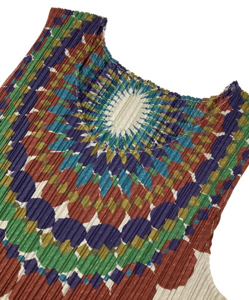 PLEATS PLEASE（プリーツプリーズ）PLEATS PLEASE (プリーツプリーズ) プリーツチュニック グレー×ブラウン サイズ:3の古着・服飾アイテム