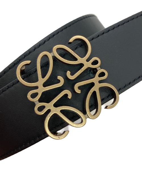 LOEWE（ロエベ）LOEWE (ロエベ) アナグラムロゴリバーシブルレザーベルト ブラック サイズ:115/46の古着・服飾アイテム
