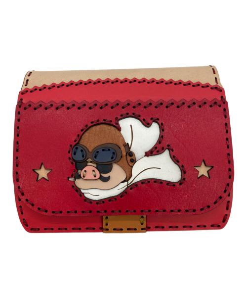 GBL（ジービーエル）GBL (ジービーエル) ojaga design (オジャガデザイン) ショートウォレット レッド×ブラウンの古着・服飾アイテム