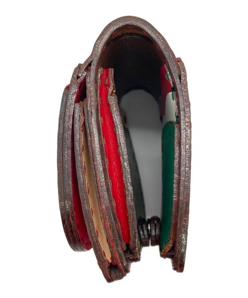 GBL（ジービーエル）GBL (ジービーエル) ojaga design (オジャガデザイン) ショートウォレット レッド×ブラウンの古着・服飾アイテム