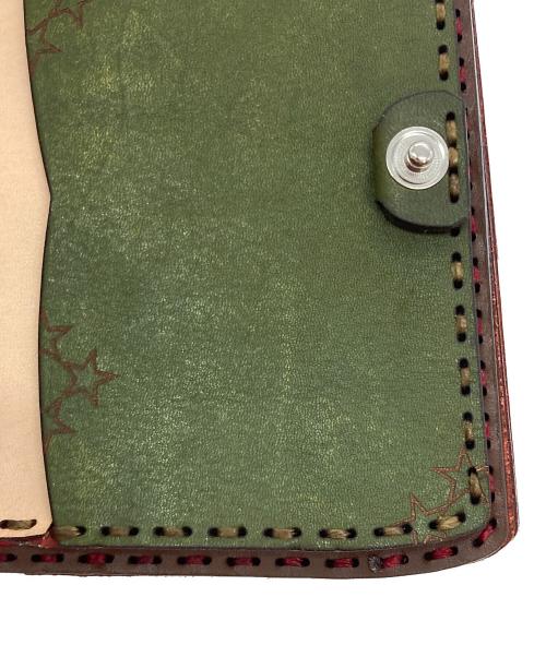 GBL（ジービーエル）GBL (ジービーエル) ojaga design (オジャガデザイン) ショートウォレット レッド×ブラウンの古着・服飾アイテム