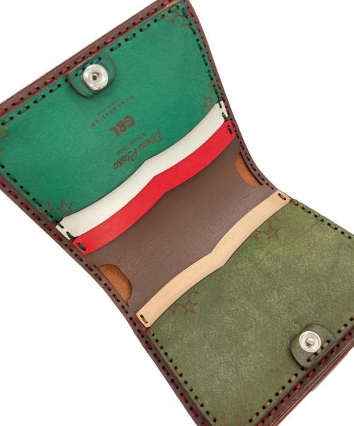 GBL（ジービーエル）GBL (ジービーエル) ojaga design (オジャガデザイン) ショートウォレット レッド×ブラウンの古着・服飾アイテム
