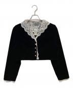 Tnewtiesトゥエンティーズ）の古着「イギリス訛りの発音レーストリムトップス」｜ブラック