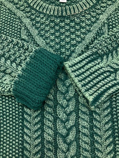 L.L.Bean（エルエルビーン）L.L.Bean (エルエルビーン) コットンフィッシャーマンセーター グリーン サイズ:Lの古着・服飾アイテム