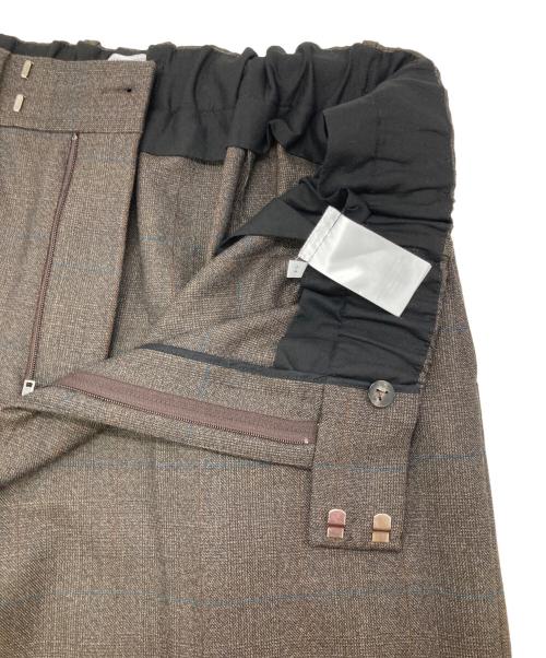 BOTTEGA VENETA（ボッテガベネタ）BOTTEGA VENETA (ボッテガベネタ) Prince Of Wales Wool Trousers ブラウン サイズ:54の古着・服飾アイテム