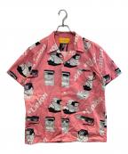 UNIONユニオン）の古着「SNAPSHOT WOVEN S/S SHIRT」｜ピンク