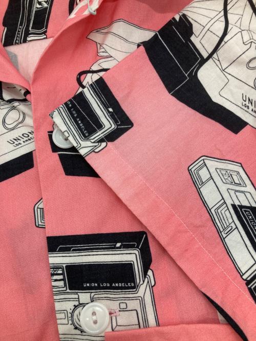 UNION（ユニオン）UNION (ユニオン) SNAPSHOT WOVEN S/S SHIRT ピンク サイズ:3の古着・服飾アイテム
