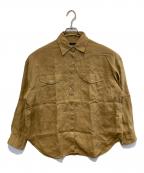FRAMeWORKフレームワーク）の古着「LINEN WORKシャツ」｜ブラウン