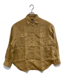 FRAMeWORK（フレームワーク）の古着「LINEN WORKシャツ」｜ブラウン