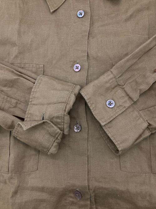 FRAMeWORK（フレームワーク）FRAMeWORK (フレームワーク) LINEN WORKシャツ ブラウン サイズ:Freeの古着・服飾アイテム
