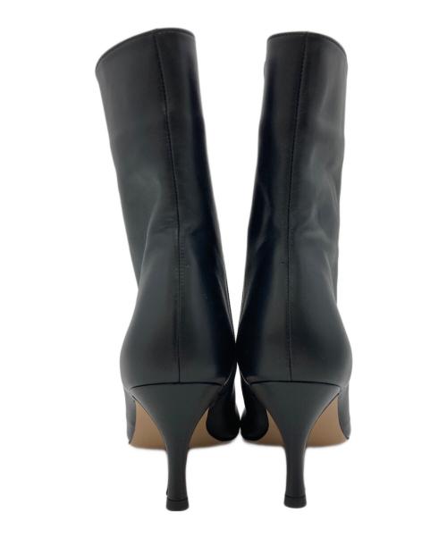 2.718（ニーテンナナイチハチ）2.718 (ニーテンナナイチハチ) スクエアトゥーサイドジップブーツ ブラック サイズ:36(約23cm～23.5cm)の古着・服飾アイテム