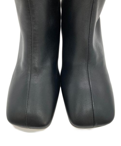 2.718（ニーテンナナイチハチ）2.718 (ニーテンナナイチハチ) スクエアトゥーサイドジップブーツ ブラック サイズ:36(約23cm～23.5cm)の古着・服飾アイテム