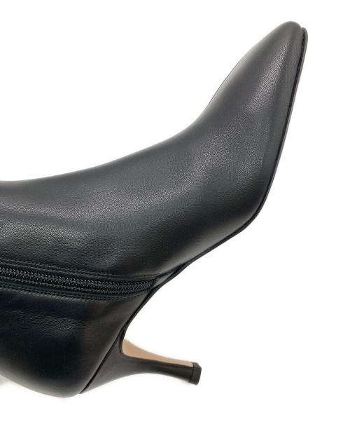 2.718（ニーテンナナイチハチ）2.718 (ニーテンナナイチハチ) スクエアトゥーサイドジップブーツ ブラック サイズ:36(約23cm～23.5cm)の古着・服飾アイテム