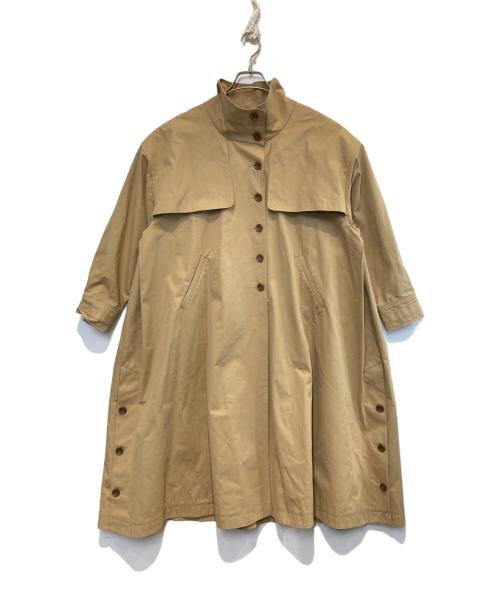 CAVEZA ROSSO（カベサ ロッソ）CAVEZA ROSSO (カベサ ロッソ) バイカラースタンドカラーコート ベージュ サイズ:Freeの古着・服飾アイテム