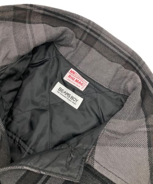 BEAMS BOY（ビームスボーイ）BEAMS BOY (ビームスボーイ) big mac (ビッグマック) キルト ネルシャツ グレー×ブラック サイズ:Freeの古着・服飾アイテム