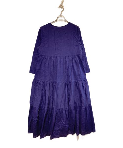 ne quittez pas（ヌキテパ）ne quittez pas (ヌキテパ) ドビー パネル Vネックドレス ネイビー サイズ:Sの古着・服飾アイテム