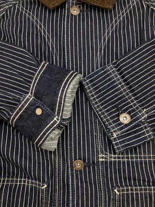 GAP（ギャップ）GAP (ギャップ) デニム ストライプ チョアジャケット インディゴ×ホワイト サイズ:L 未使用品の古着・服飾アイテム