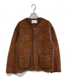 MACPHEE（マカフィー）の古着「チェックスパーク クルーネックジャケット」｜ブラウン