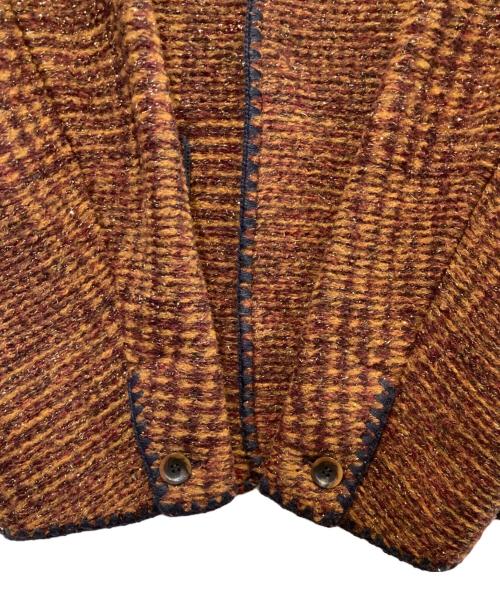 MACPHEE（マカフィー）MACPHEE (マカフィー) チェックスパーク クルーネックジャケット ブラウン サイズ:36の古着・服飾アイテム