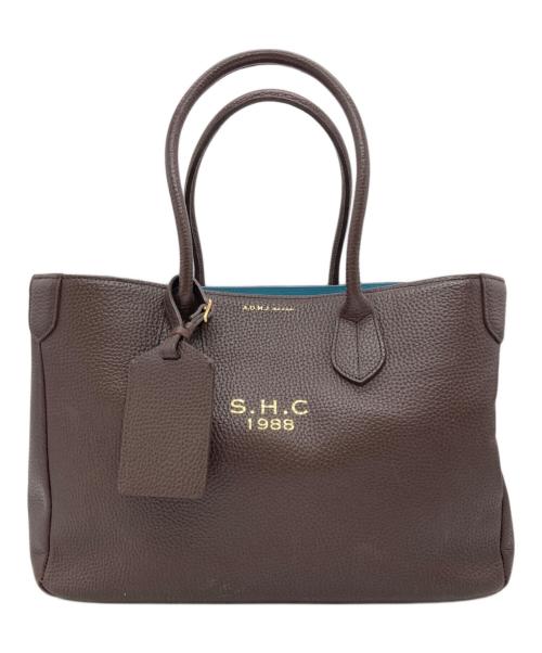 A.D.M.J.（エーディーエムジェイ）A.D.M.J. (エーディーエムジェイ) レザートートバッグ ブラウンの古着・服飾アイテム