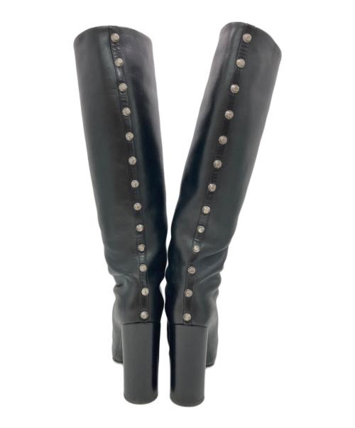 BALENCIAGA（バレンシアガ）BALENCIAGA (バレンシアガ) バックスタッズレザーロングブーツ ブラック サイズ:36の古着・服飾アイテム