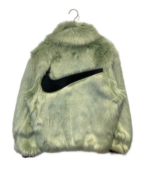 NIKE（ナイキ）NIKE (ナイキ) AMBUSH (アンブッシュ) Reversible Faux Fur Jacket グリーン サイズ:XSの古着・服飾アイテム