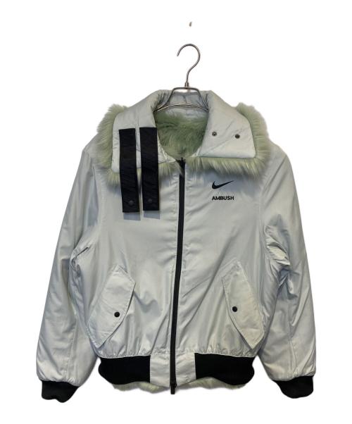 NIKE（ナイキ）NIKE (ナイキ) AMBUSH (アンブッシュ) Reversible Faux Fur Jacket グリーン サイズ:XSの古着・服飾アイテム