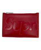 SUPREMEシュプリーム）の古着「LEATHER ZIP CARD HOLDER」｜レッド